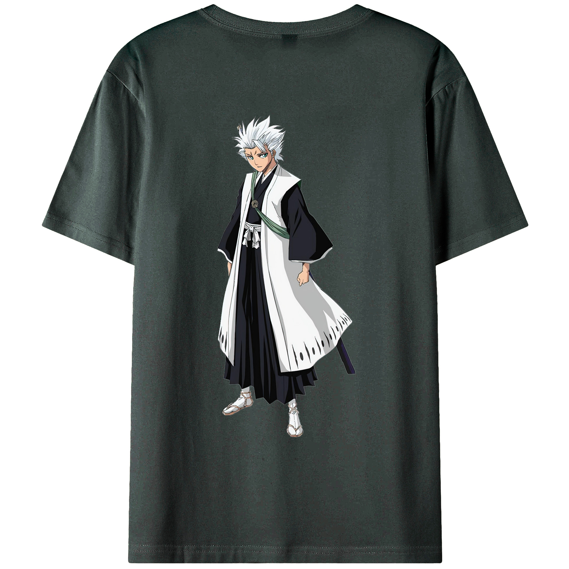 （画像用） ブリーチ 日番谷冬獅郎（ひつがや とうしろう） BLEACH Hitsugaya Toushirou 綿100％ メンズ半袖Tシャツ（バックプリント） 通気性
